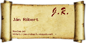 Ján Róbert névjegykártya