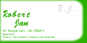 robert jan business card