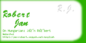 robert jan business card